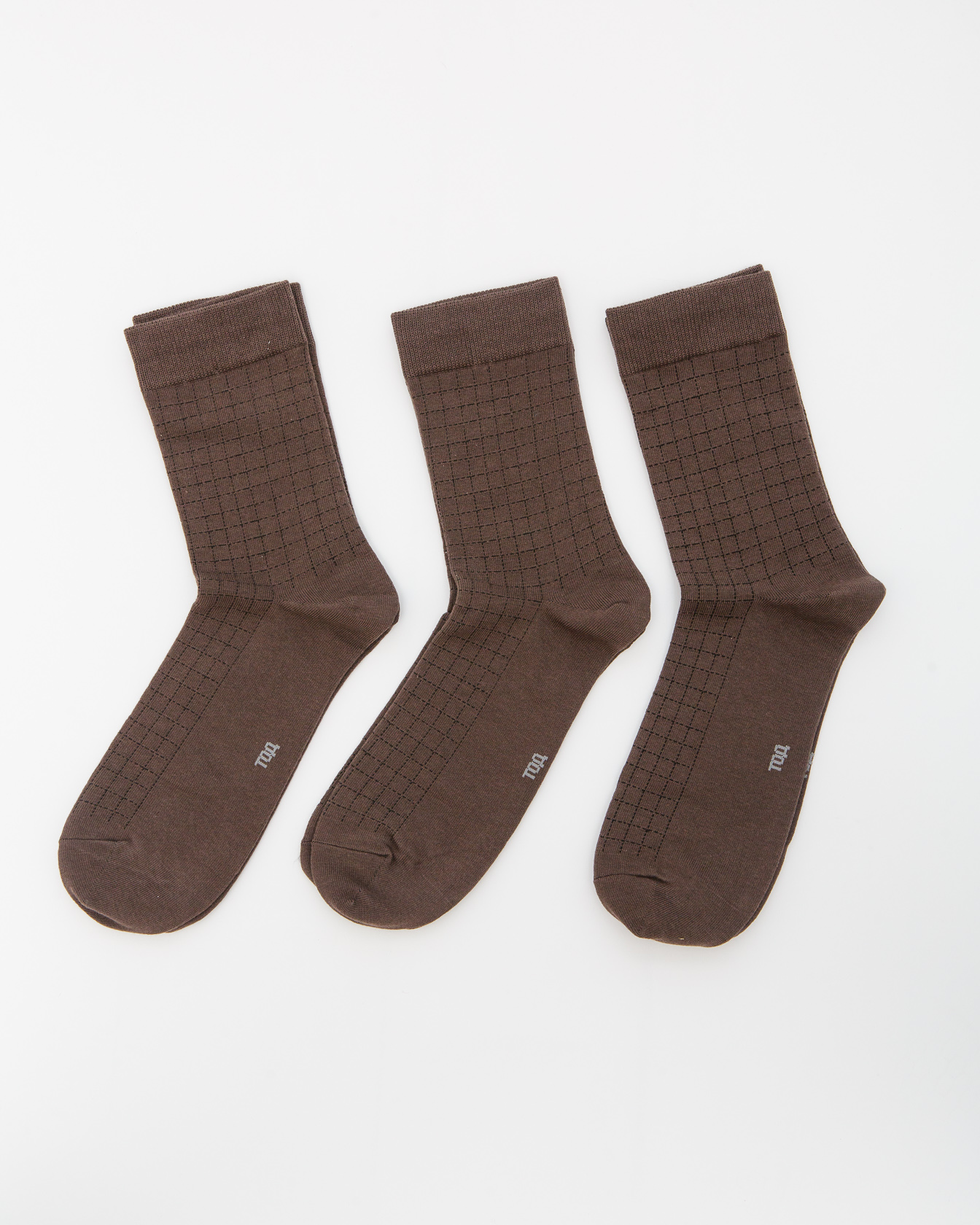 Носки хлопковые ТОД 20015 коричневые (3 шт) ТОД ОЙМС ХХК, цвет коричневый, размер 39-42
