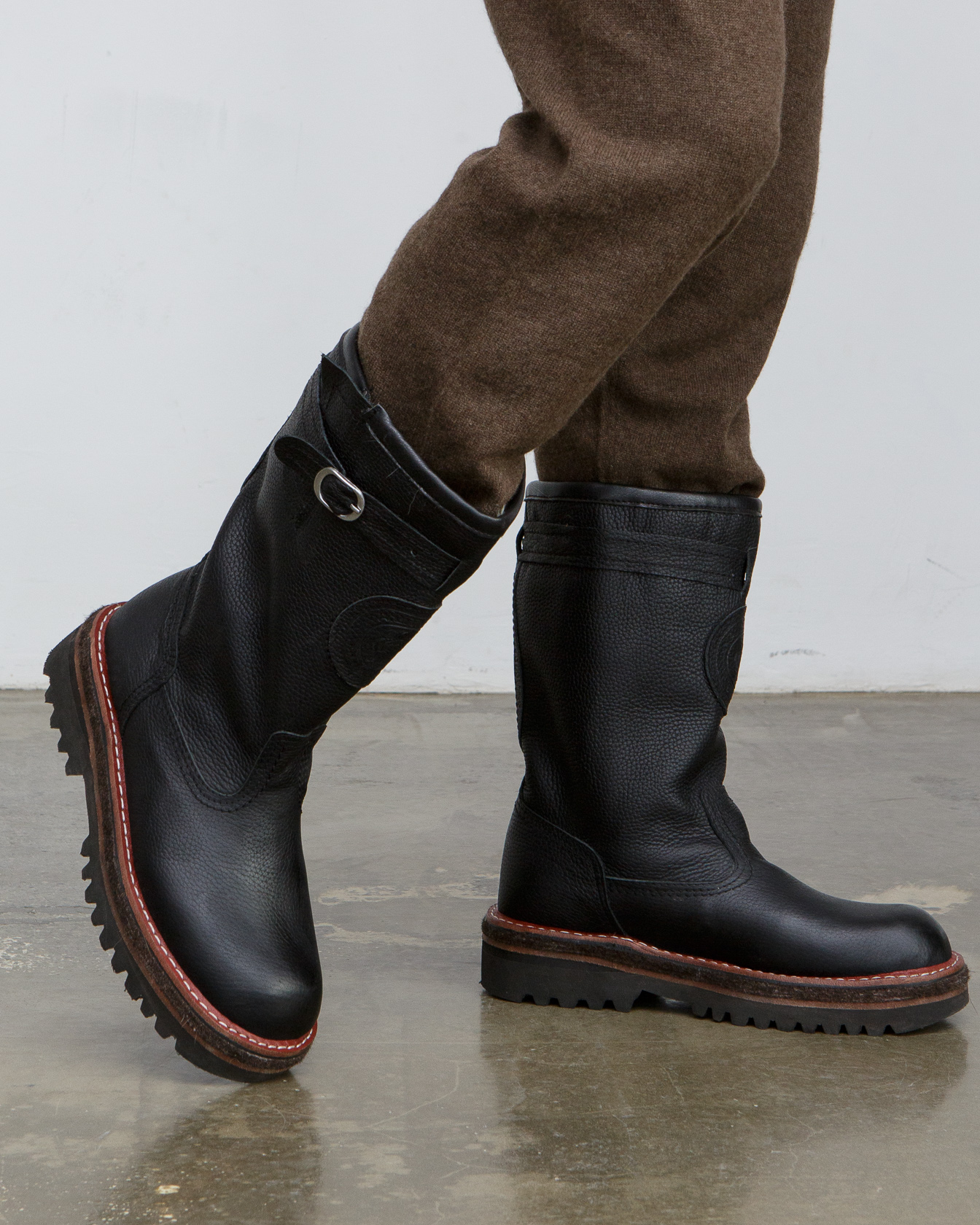 Монгольские "BOOTS" из натуральной кожи и меха