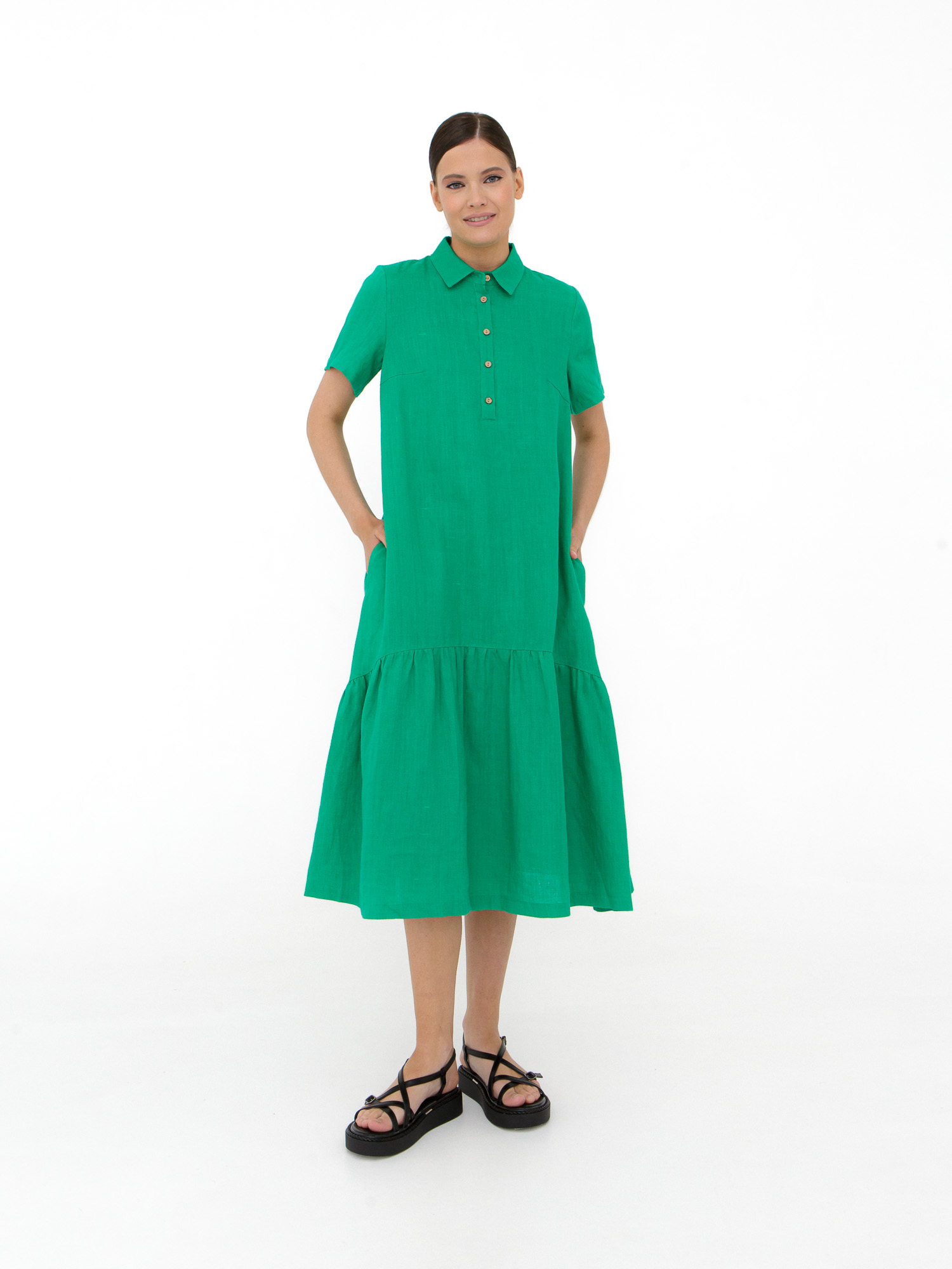 Платье женское КЛ-7521-ИЛ23 светло-зеленое 50 ELECTRA STYLE, цвет светло-зелёный, размер 50