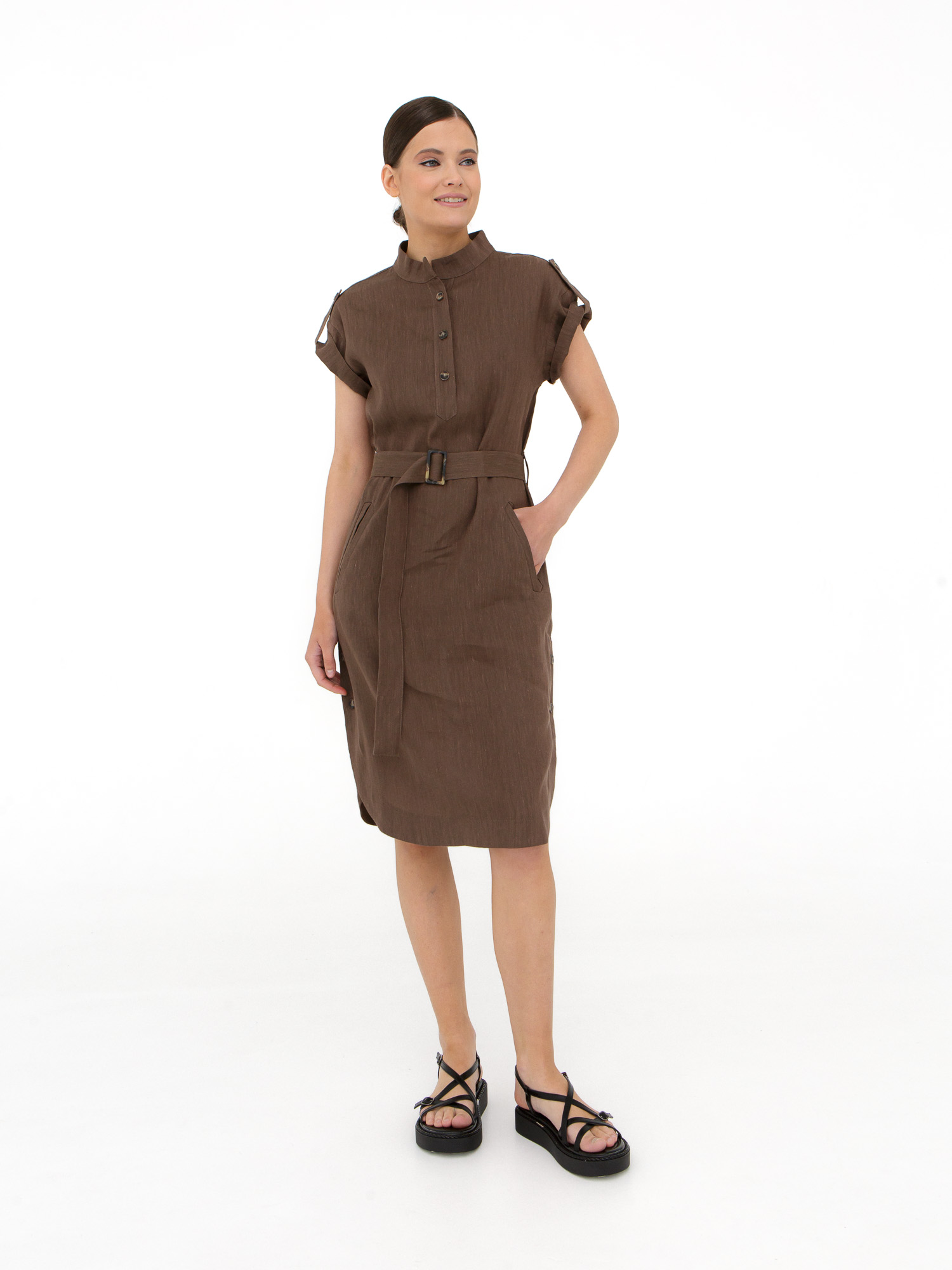 Платье женское КЛ-7754-ИЛ23 графитовое 48 ELECTRA STYLE, размер 48 - фото 1