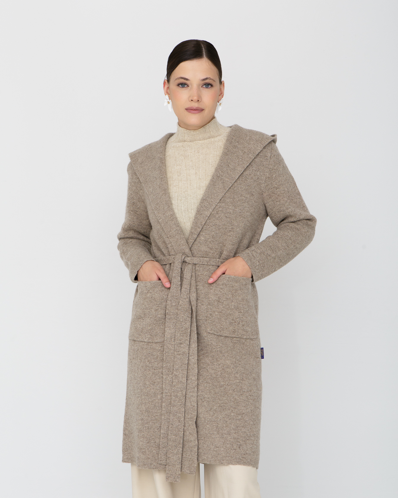 Пальто из 100% шерсти с капюшоном BS серое XXL БАТСЕЖY, цвет серый, размер XXL