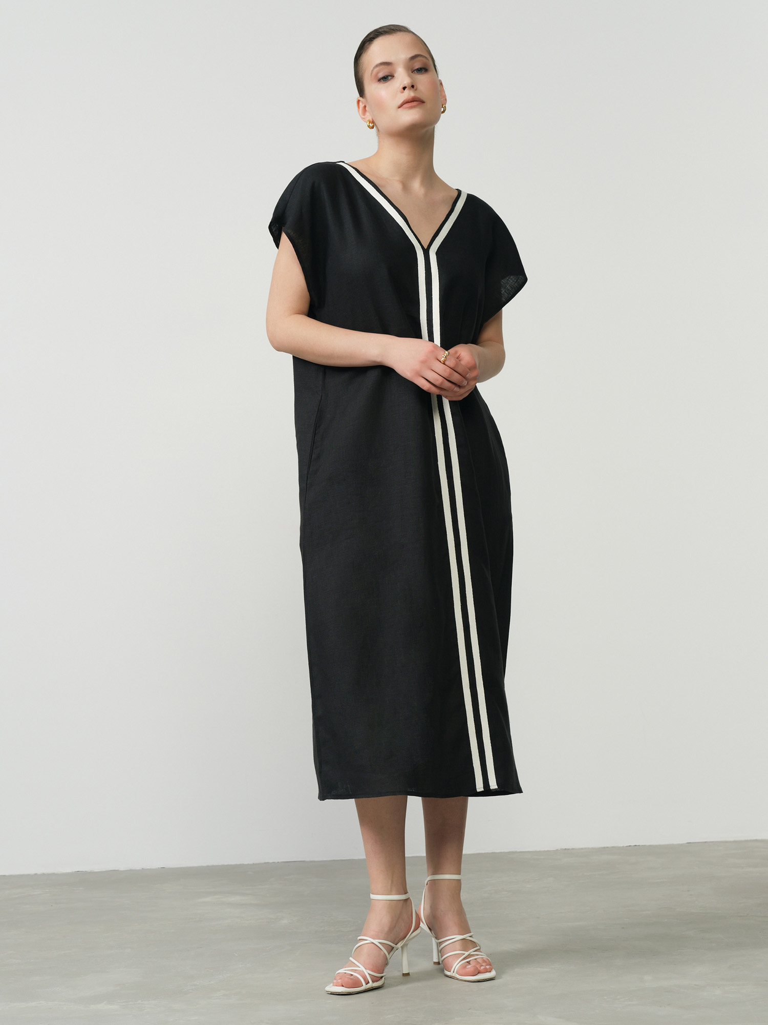 Платье женское КЛ-8014-ИЛ24 черное 56, цвет черный, размер 56